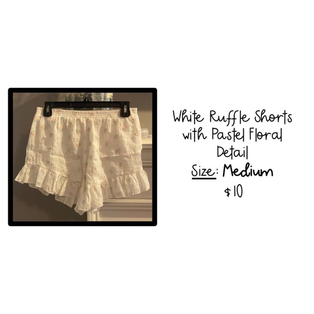 White Ruffle Shorts